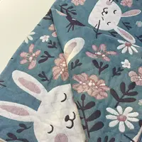 【盖毯】四季通用多层纱布150*200cm 蓝色小兔