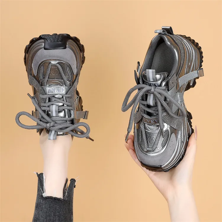 厚底老爹鞋女休闲运动鞋2025秋冬新款加绒棉鞋百搭轻便小个子增高