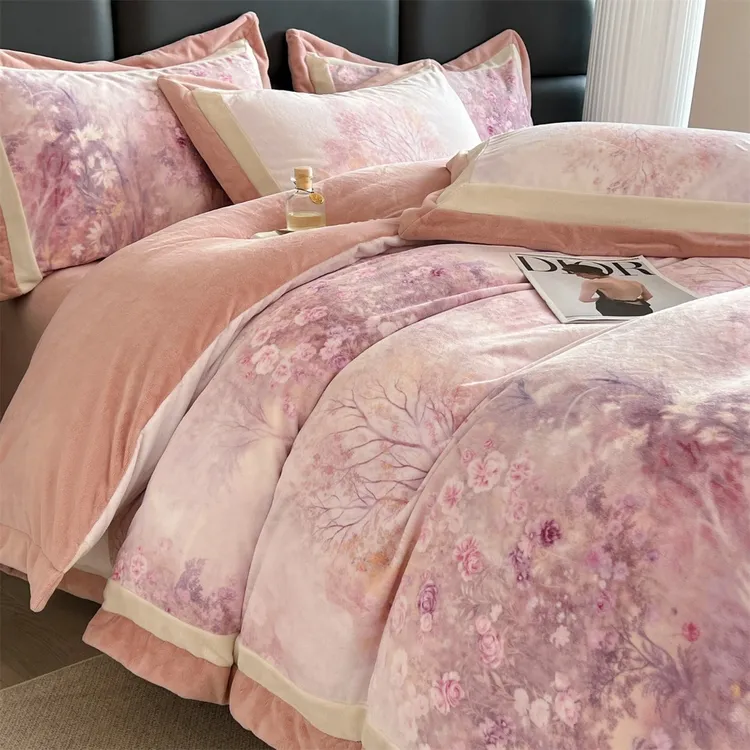 【品质款】A类牛奶绒四件套软糯小短绒小密绒耐用加绒加厚双面绒被