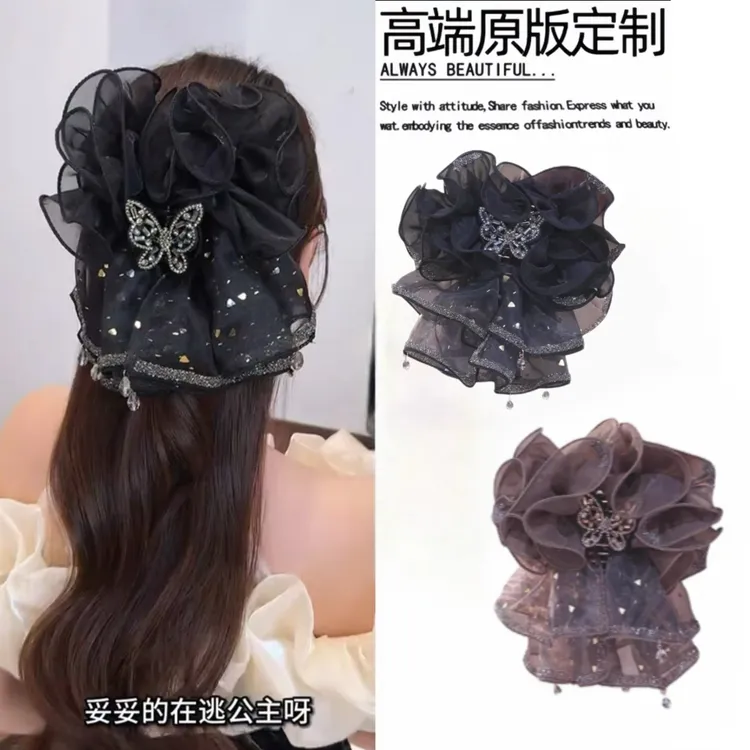 【金箔蝴蝶】小众设计师款蓬松显发量抓夹轻奢气质时尚发夹3055