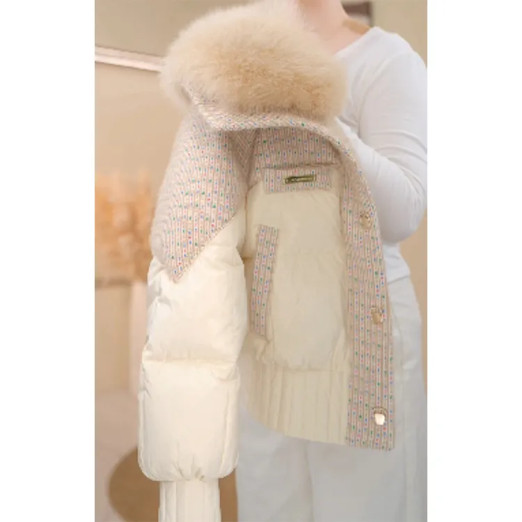 香朵儿【绵绵奶酥】小香风大毛领棉服外套女秋冬新款加厚保暖面包服