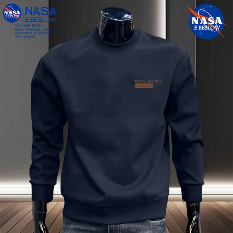 NASA卫衣高档秋冬季新款圆领卫衣男士宽松正肩加厚加大码休闲