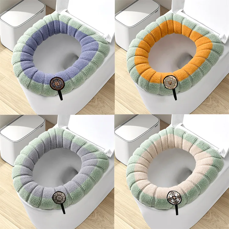 【四个装】双色国潮带提手马桶垫坐垫家用马桶垫坐便套冬季可水洗