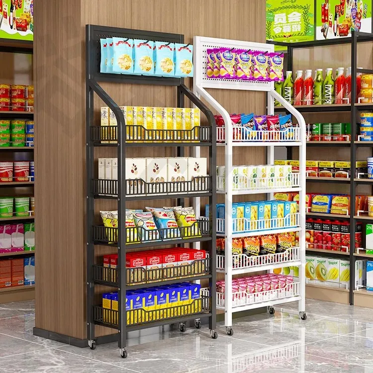 便利店商场零食货架置物架超市饮料移动玩具展示架收银台多层架子