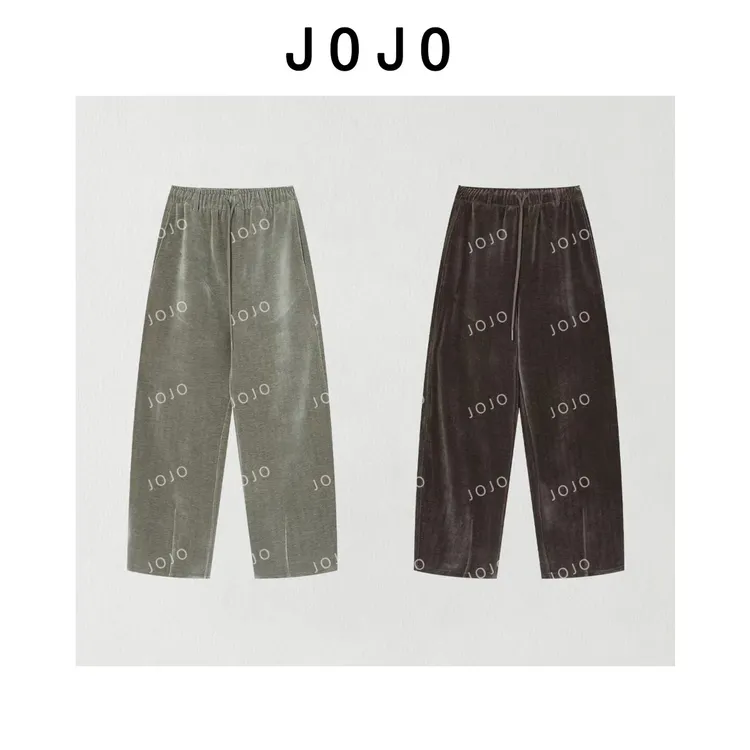 玖了个玖 2025冬款极简百搭立体剪裁加绒加厚植绒休闲裤2510C7213