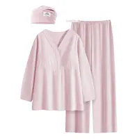 A类纯棉秋冬哺乳衣-带胸垫月子服产前产后产妇孕妇大码长袖家居服