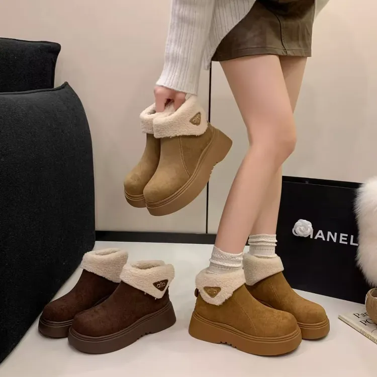 厚底增高加绒加厚保暖防滑百搭雪地靴女款冬季