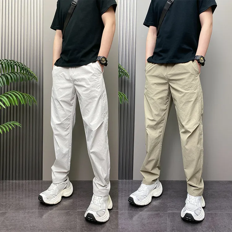 2025年夏季薄款潮流韩版痞帅高街青年男士时尚纯色休闲户外休闲裤