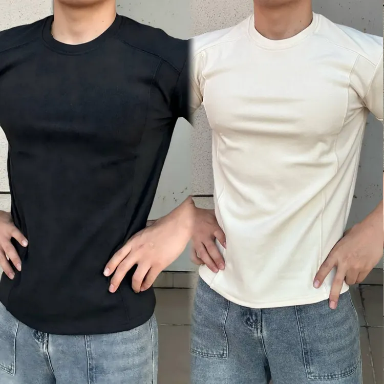 重磅不臃肿】2025秋冬款双面德绒内搭打底衫男款短袖保暖健身T恤