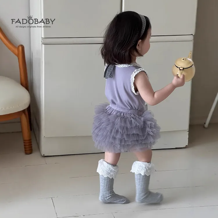 女童夏季套装2025新款女宝宝背心上衣tutu蛋糕裙裤公主裙两件套潮