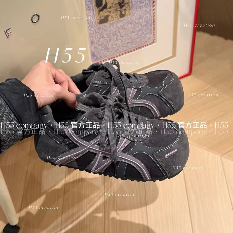 H55【马哥同款】【单/棉】迷你小泡芙巨显脚小圆头面包鞋3.5cm63-2991