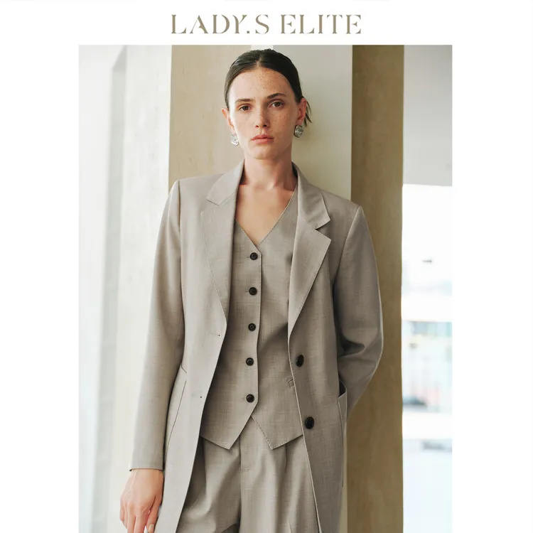 LadySElite【事业套】宋慧乔同款羊毛西装女马甲阔腿裤琥珀流光
