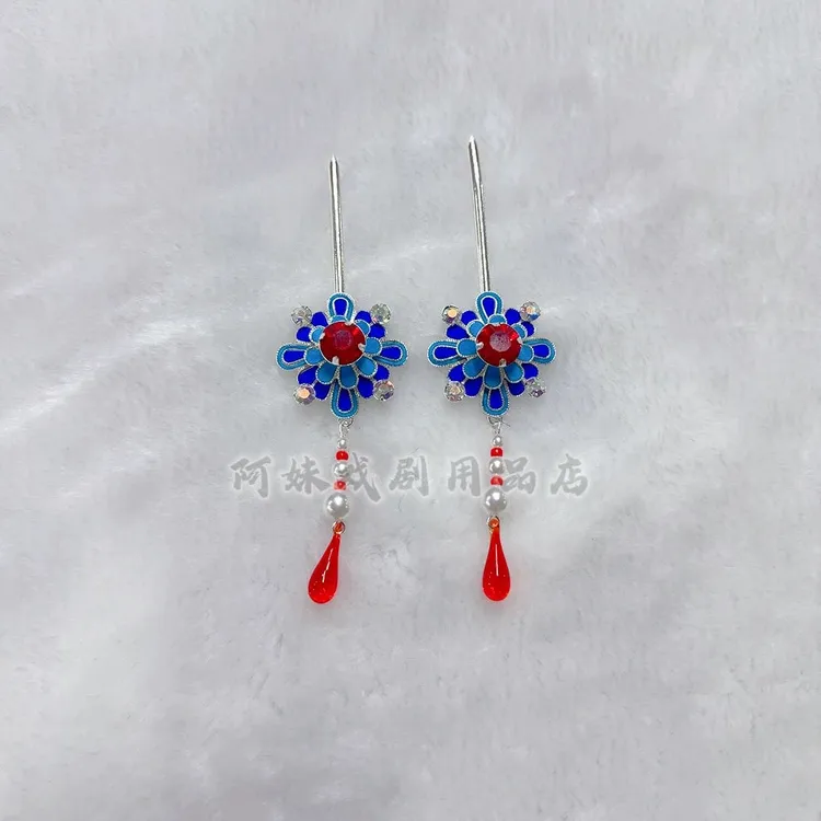 阿妹戏剧汉服发饰戏曲越剧粤剧花旦小姐丫鬟点綢耳边发饰