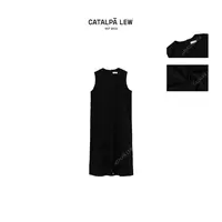 CatalpaLew「简美」墟生美学羊毛剪裁背心款呢子连衣裙#C53154