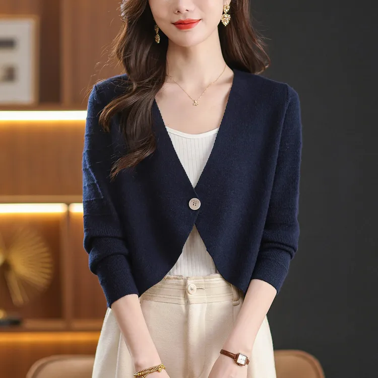 旗袍披肩小外搭针织开衫女士短款春秋季年轻妈妈上衣洋气毛衣外套