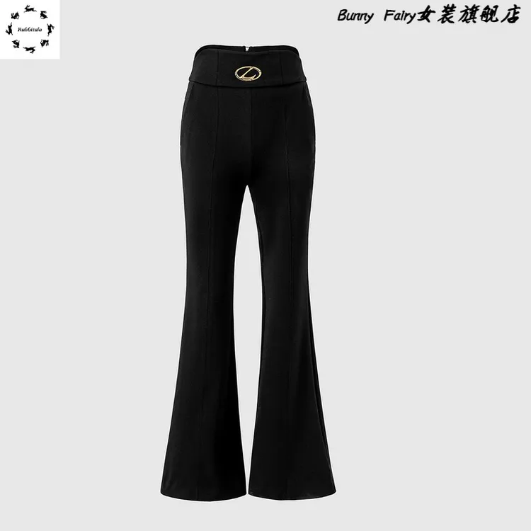 黑色修身显瘦喇叭裤2025新款御姐范时尚气质高腰通勤显腿长西装裤