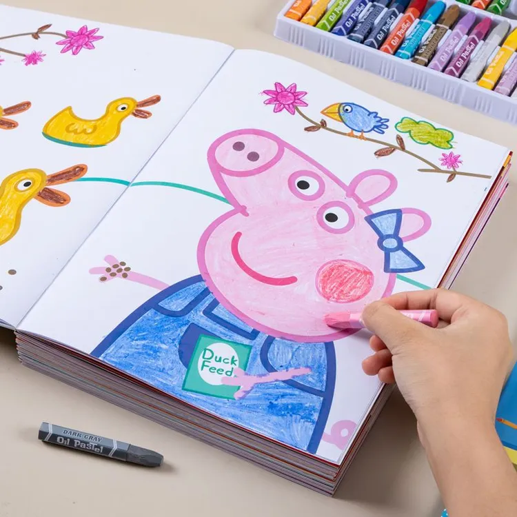 小猪佩奇涂色本儿童涂鸦画册3-6岁儿童启蒙早教益智涂色本