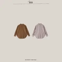 dedicate/无领文艺感匹马棉灯芯绒衬衫/休闲百搭复古纯色
