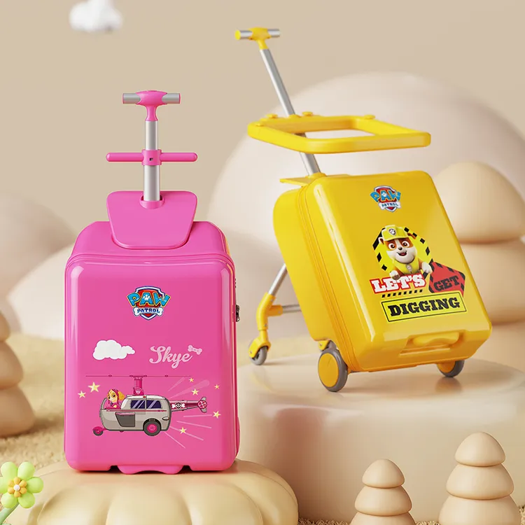 汪汪队立大功卡通坐骑二合一小孩旅行箱懒人神器旅行登机拉杆箱