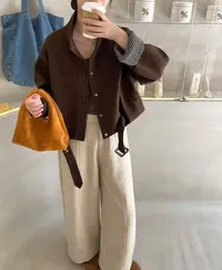 意法～冬款设计感卷袖外套6006衣长55公分左右