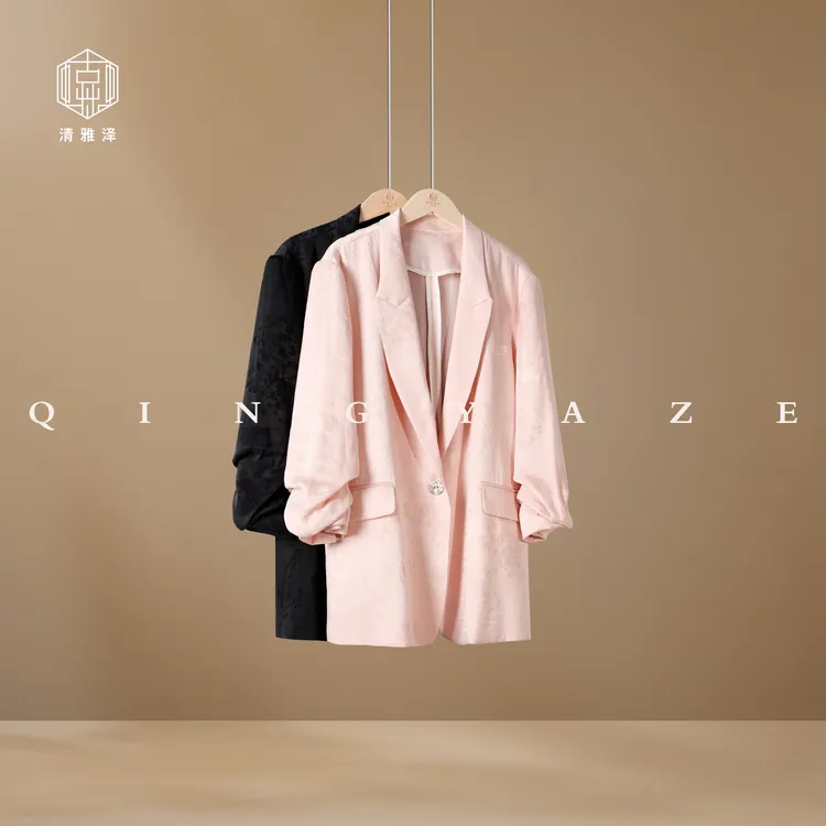 夏日浪漫西装～挂霜铜氨丝西装外套！GZ5774