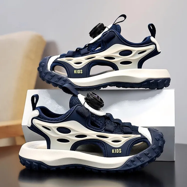 ABCJINDE男童运动凉鞋夏季新款儿童防滑网面沙滩凉拖男孩包头防踢