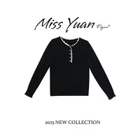 M.Y媛总 2025秋冬新款设计感针织衫通勤打底衫百搭毛衣1LY799