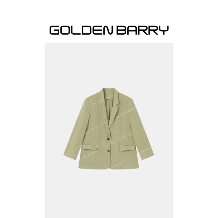 GOLDENBARRY「青岚」慵懒感亚麻西装简约设计感西服106004