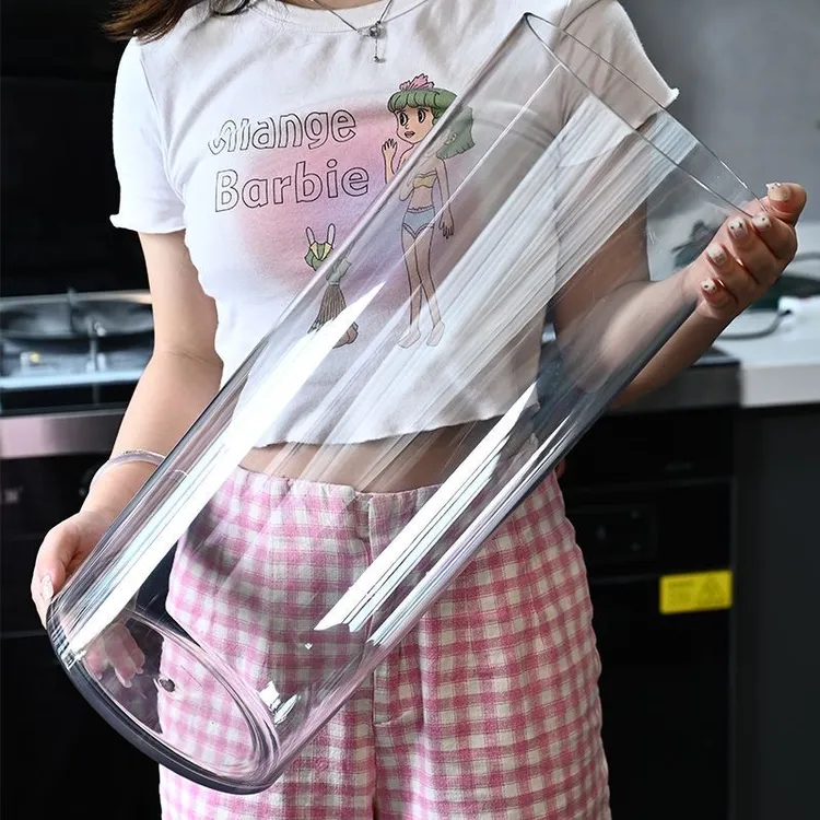 透明花瓶亚克力防摔摆件客厅插花水养富贵竹直筒轻奢高级感醒花桶