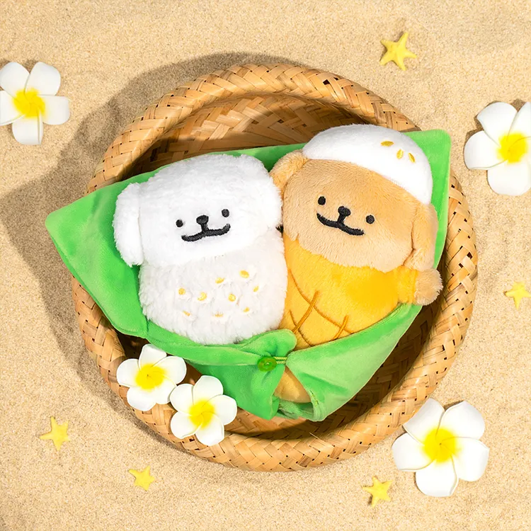 线条小狗Maltese原创芒果糯米饭公仔花束摆件浪漫情侣生日礼物
