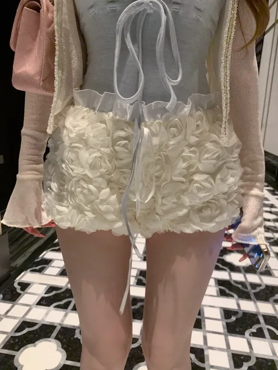TUTU【甜心tutu花苞裤】纯欲甜美气质修身显瘦立体花瓣短裤#DK1463