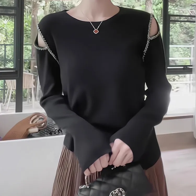 显瘦内搭打底衫上衣秋季新款胖MM大码女装欧货圆领正肩长袖T恤女