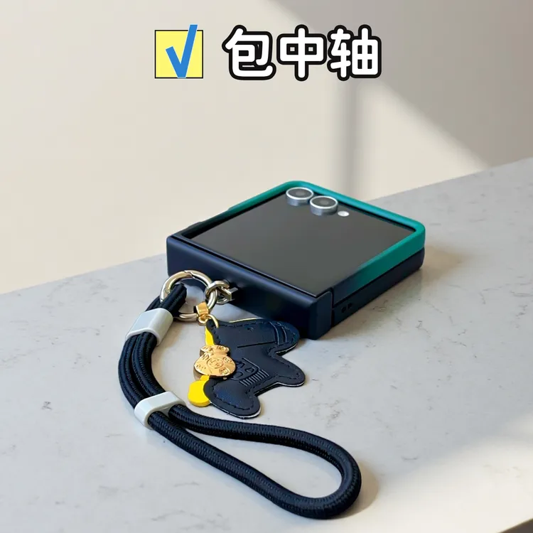 适用三星zflip7手机壳折叠屏w25flip时尚黑绿渐变色肤感女保护套 