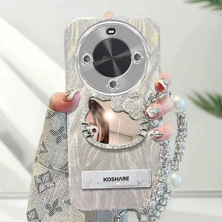 自带镜头膜华为畅享70X手机壳镶钻kt猫镜子BRE-AL80羽纱麦芒30软