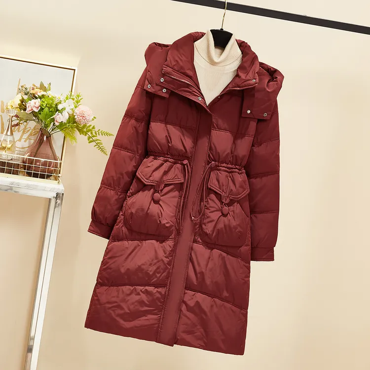 棉服女冬季2025年新款爆加厚棉衣安可拉红外套收腰中长款棉袄