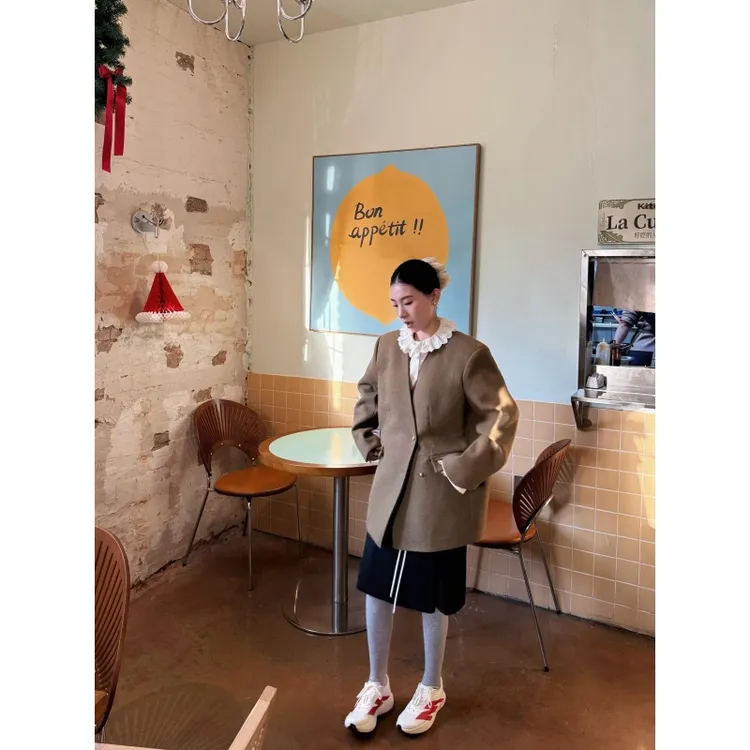 老钱风复古洋气西装外套秋冬设计感气质长袖衬衫高腰显瘦半身裙子