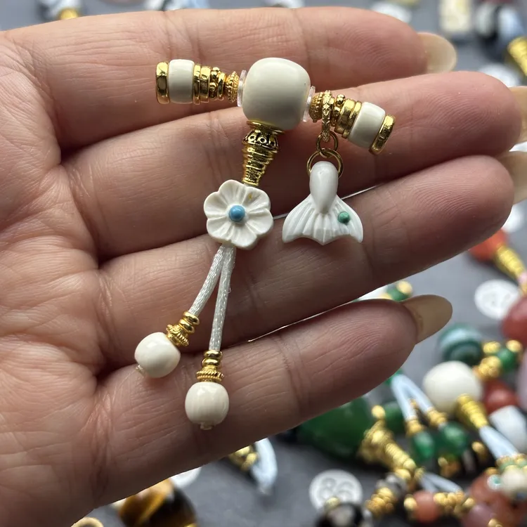 猛犸三通镶套装配饰适用于3 - 8mm串佛珠diy搭配文玩配件