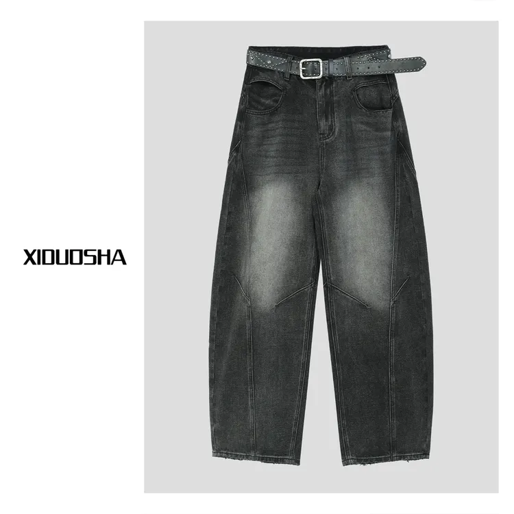 XIDUOSHA/喜朵莎原创设计师款限高显瘦牛仔直筒裤XDS1566