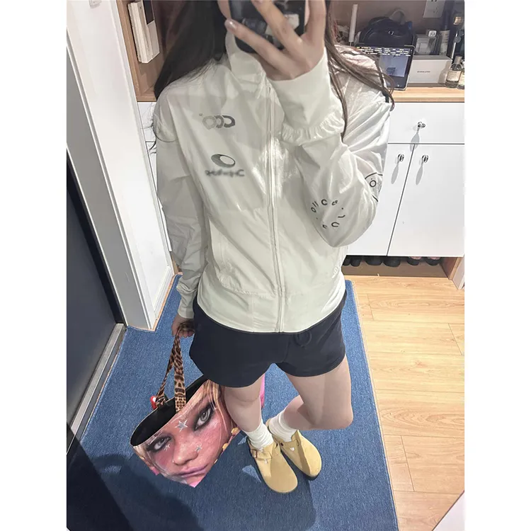 NASA夏季透气防晒衣女2026新款短款机车服户外运动骑行开衫外套潮