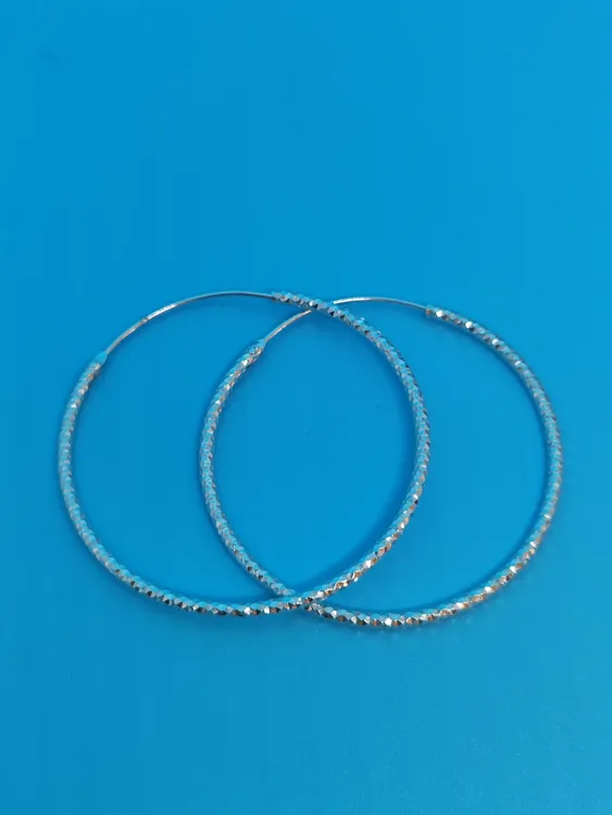 足银亚克力耳饰 足银耳饰 99纯银满天星耳圈欧美气质简约风大耳环