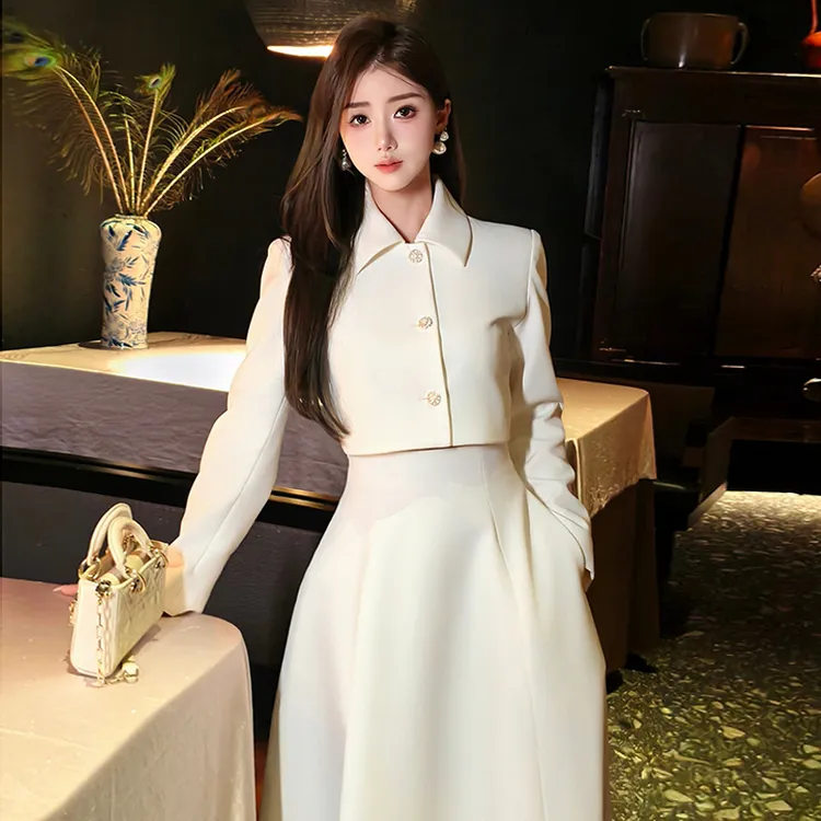 冰冰来了 露思许妍【许我耀眼】千金感小香高腰裙套装27340