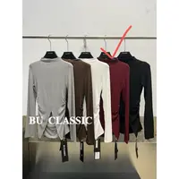 爱唯依（F）-半高领！开叉设计感收腰显瘦T恤（BU31118#）BU