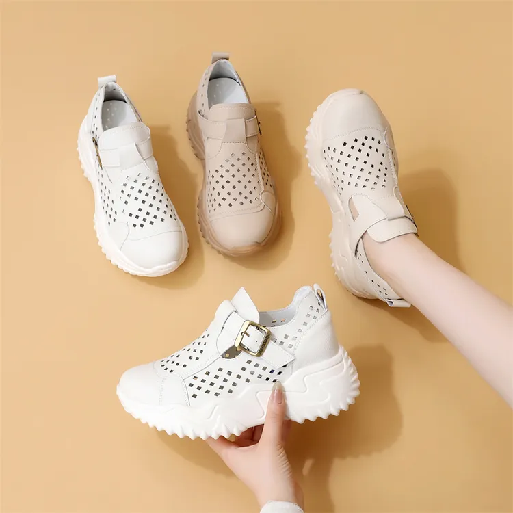 镂空马丁靴女2025春夏新款透气薄款轻便短靴洞洞凉靴厚底增高凉鞋