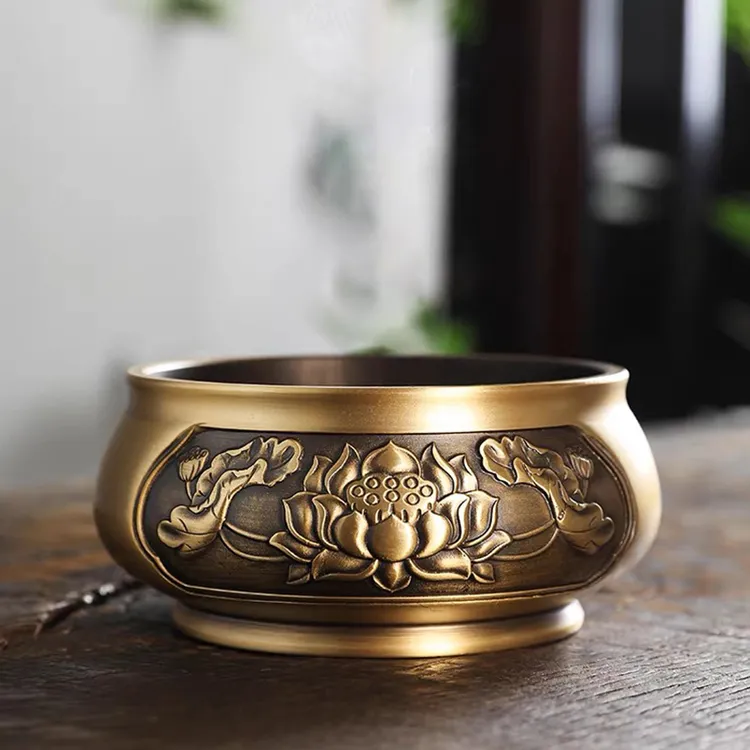 黄铜檀香炉大号宣德炉仿古供奉炉财神礼佛特大号烧香炉线香炉佛具