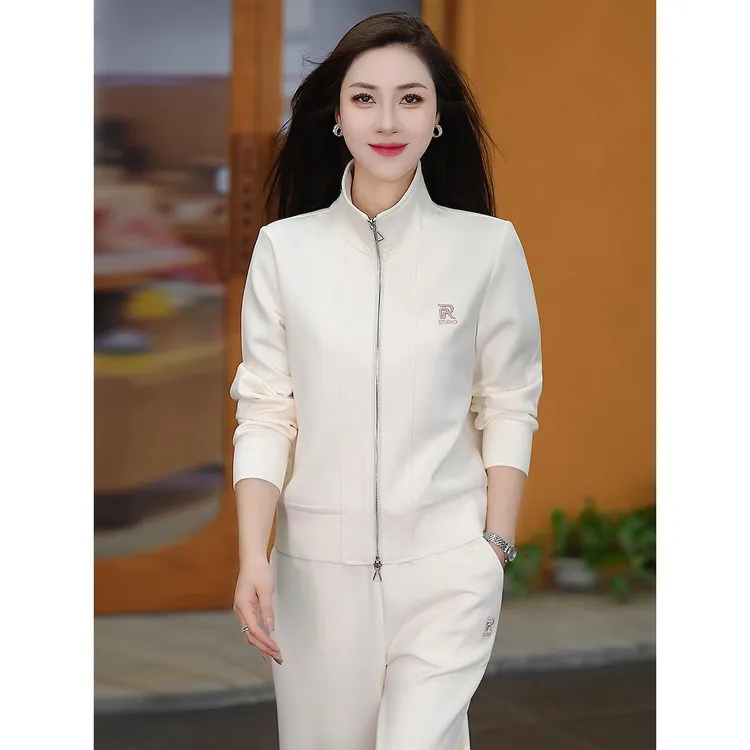 ZONYOUQ休闲运动套装女春秋2025新款洋气立领减龄显瘦宽松跑步