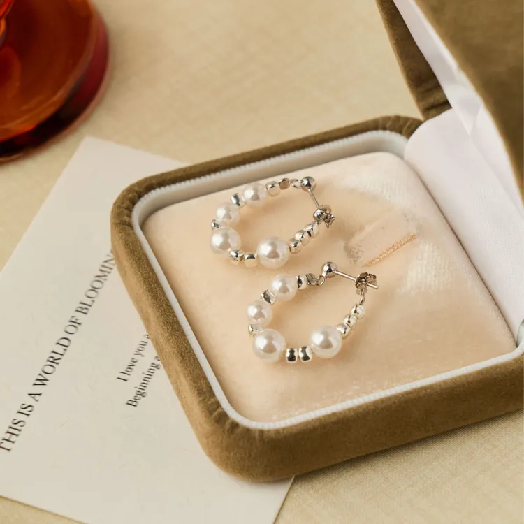 丽沁 925银耳饰 银珠精致简约耳扣气质法式ins复古优雅经典耳环