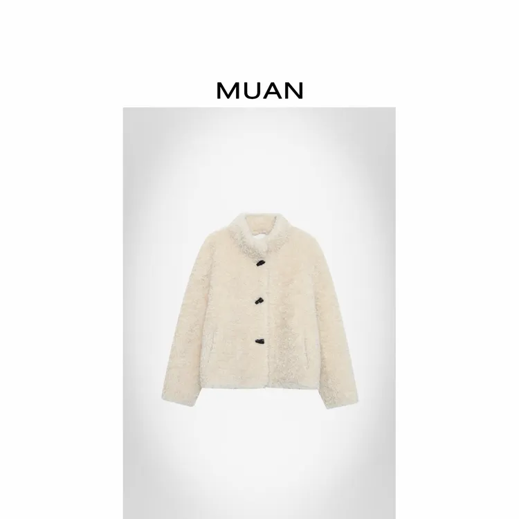 木岸MUAN:《小布朗尼外套》定制100羊毛牛角扣800克外套D-YJ2-24827