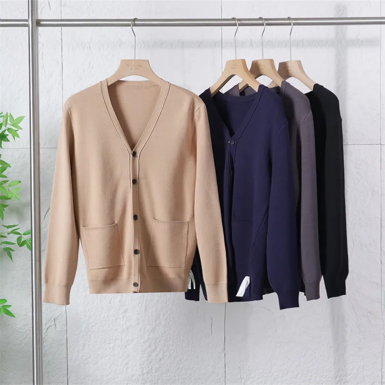 【退货补运费】秋冬男士弹力保暖针织衫百搭开衫外套休闲毛衣ZJ184