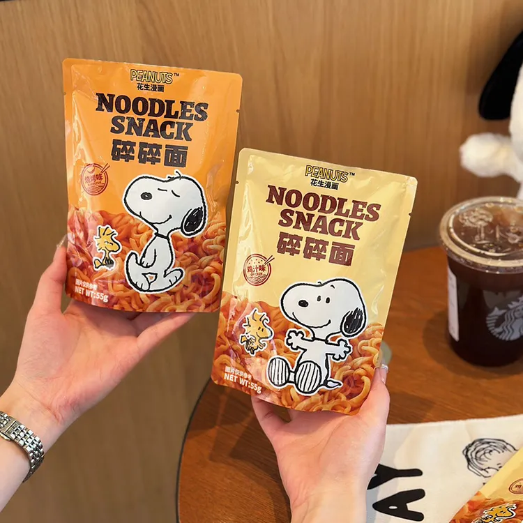 史努比联名碎碎面大包装55g鸡汁味烧烤味小鸡干脆面干吃面点心面