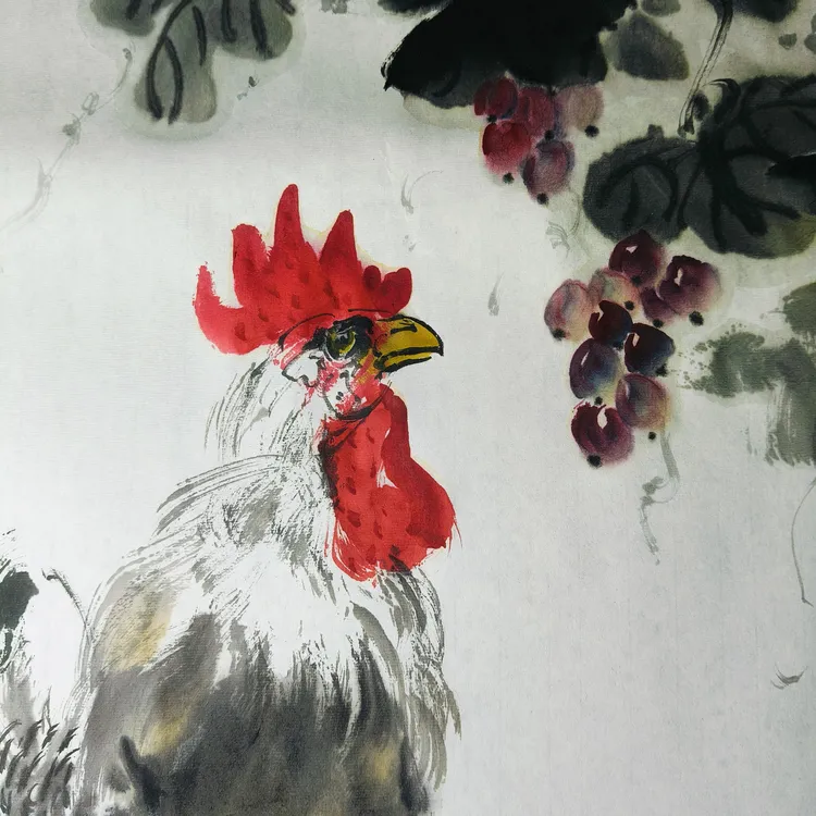 老字画《鸡》 尺寸46×68cm